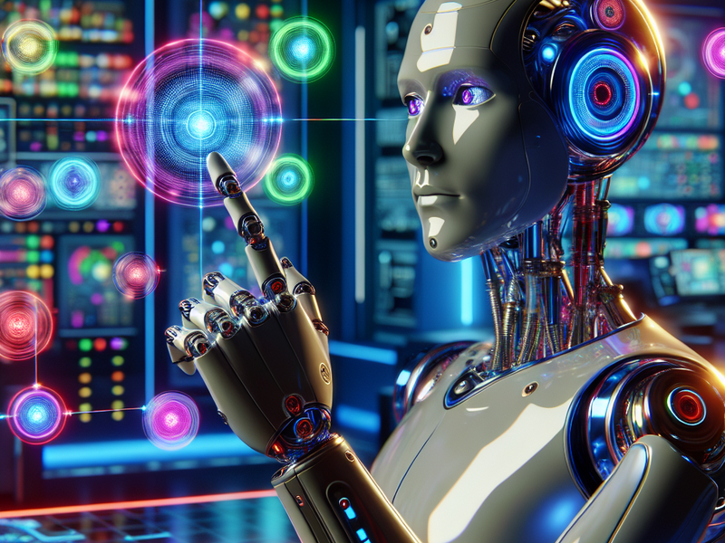 Futuristic Robot in a Laboratory